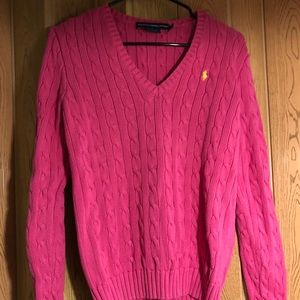 pink polo sweater womens
